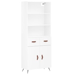 vidaXL Highboard Hochglanz-Weiß 69,5x34x180 cm Holzwerkstoff