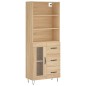 vidaXL Highboard Sonoma-Eiche 69,5x34x180 cm Holzwerkstoff