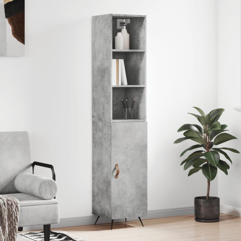 vidaXL Highboard Betongrau 34,5x34x180 cm Holzwerkstoff vidaXL Highboard Betongrau 34,5x34x180 cm Holzwerkstoff