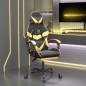 Gaming-Stuhl mit Fußstütze Drehbar Schwarz & Golden Kunstleder Gaming-Stuhl mit Fußstütze Drehbar Schwarz & Golden Kunstleder
