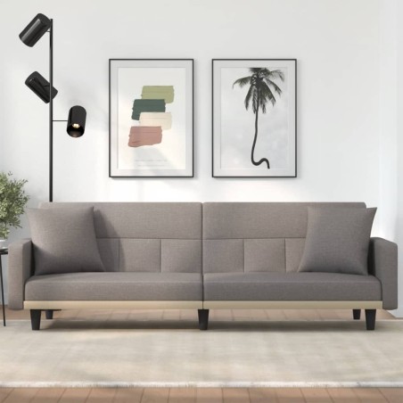 vidaXL Schlafsofa mit Kissen Taupe Stoff