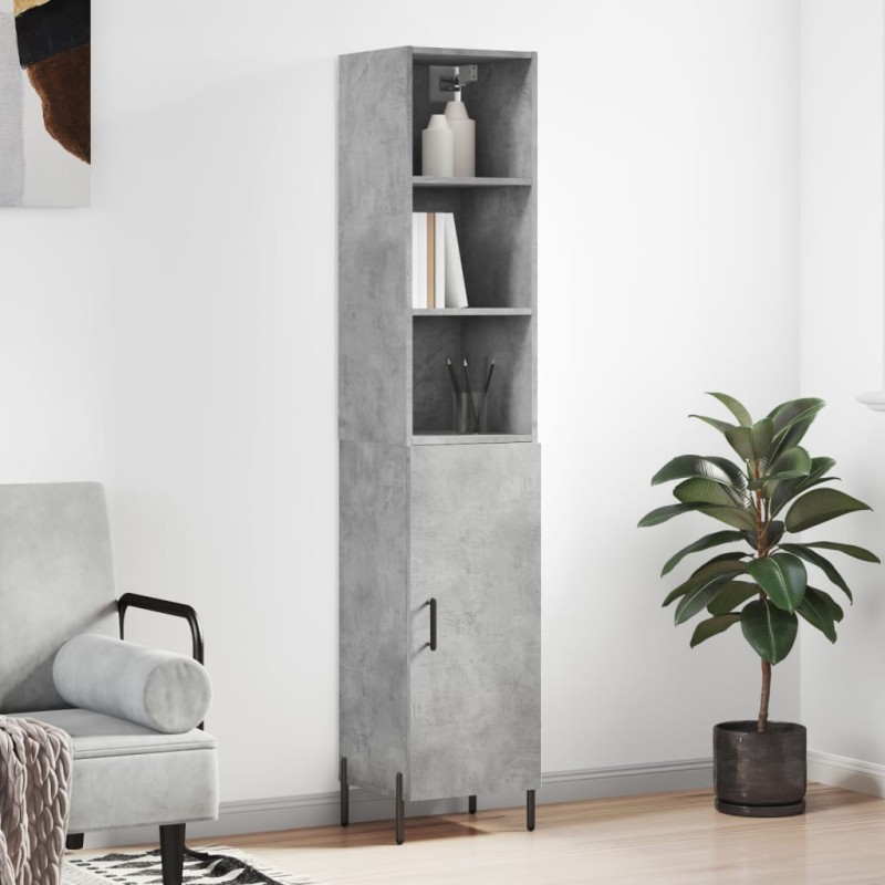 vidaXL Highboard Betongrau 34,5x34x180 cm Holzwerkstoff vidaXL Highboard Betongrau 34,5x34x180 cm Holzwerkstoff