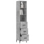 vidaXL Highboard Betongrau 34,5x34x180 cm Holzwerkstoff vidaXL Highboard Betongrau 34,5x34x180 cm Holzwerkstoff