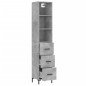 vidaXL Highboard Betongrau 34,5x34x180 cm Holzwerkstoff vidaXL Highboard Betongrau 34,5x34x180 cm Holzwerkstoff