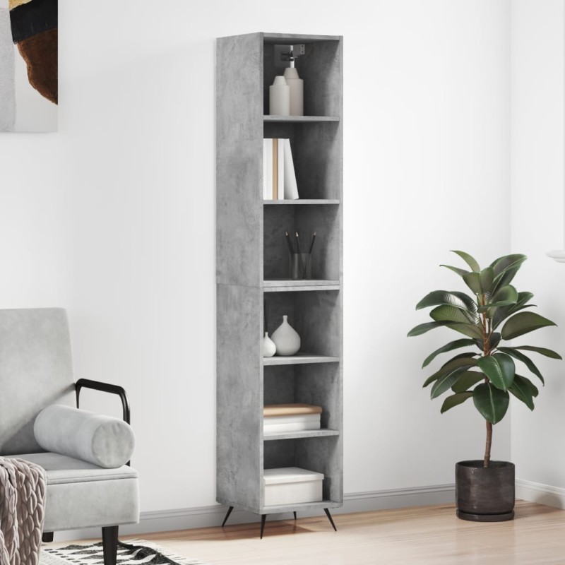 vidaXL Highboard Betongrau 34,5x32,5x180 cm Holzwerkstoff vidaXL Highboard Betongrau 34,5x32,5x180 cm Holzwerkstoff