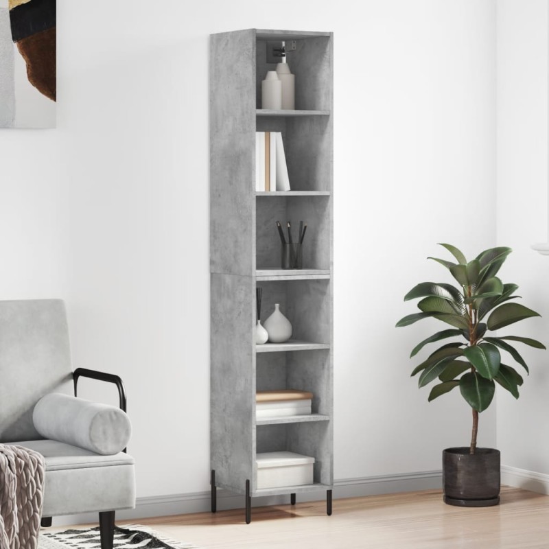 vidaXL Highboard Betongrau 34,5x32,5x180 cm Holzwerkstoff vidaXL Highboard Betongrau 34,5x32,5x180 cm Holzwerkstoff