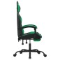 vidaXL Gaming-Stuhl mit Fußstütze Drehbar Schwarz & Grün Kunstleder vidaXL Gaming-Stuhl mit Fußstütze Drehbar Schwarz & Grün Kunstleder