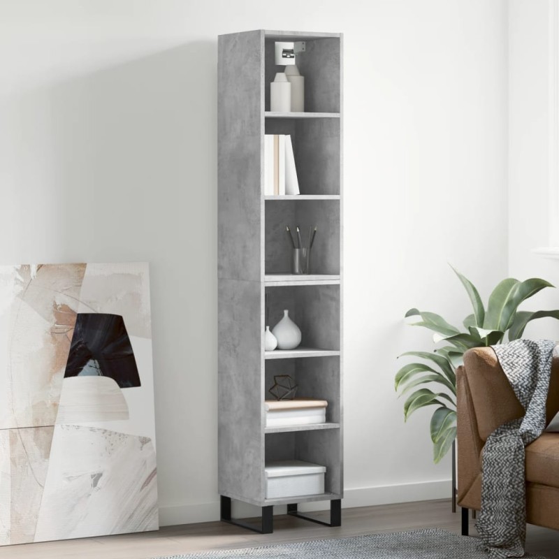 vidaXL Highboard Betongrau 34,5x32,5x180 cm Holzwerkstoff vidaXL Highboard Betongrau 34,5x32,5x180 cm Holzwerkstoff