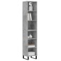vidaXL Highboard Betongrau 34,5x32,5x180 cm Holzwerkstoff vidaXL Highboard Betongrau 34,5x32,5x180 cm Holzwerkstoff