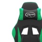vidaXL Gaming-Stuhl mit Fußstütze Drehbar Schwarz & Grün Kunstleder vidaXL Gaming-Stuhl mit Fußstütze Drehbar Schwarz & Grün Kunstleder