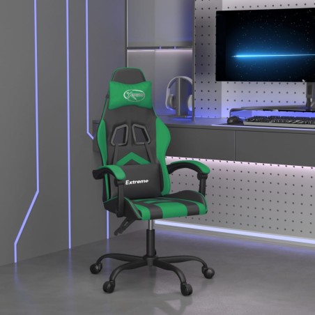 Gaming-Stuhl Drehbar Schwarz und Grün Kunstleder