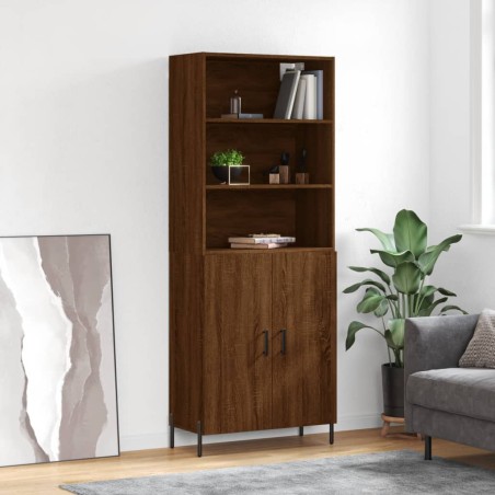 vidaXL Highboard Braun Eichen-Optik 69,5x34x180 cm Holzwerkstoff