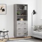 vidaXL Highboard Grau Sonoma 69,5x34x180 cm Holzwerkstoff vidaXL Highboard Grau Sonoma 69,5x34x180 cm Holzwerkstoff