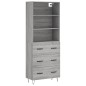 vidaXL Highboard Grau Sonoma 69,5x34x180 cm Holzwerkstoff vidaXL Highboard Grau Sonoma 69,5x34x180 cm Holzwerkstoff