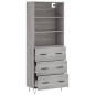 vidaXL Highboard Grau Sonoma 69,5x34x180 cm Holzwerkstoff vidaXL Highboard Grau Sonoma 69,5x34x180 cm Holzwerkstoff