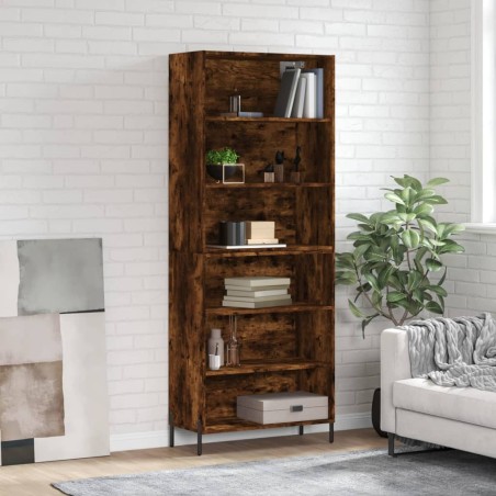 vidaXL Highboard Räuchereiche 69,5x32,5x180 cm Holzwerkstoff