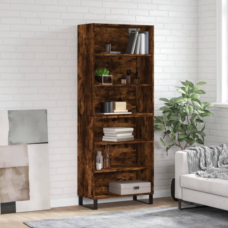 vidaXL Highboard Räuchereiche 69,5x32,5x180 cm Holzwerkstoff vidaXL Highboard Räuchereiche 69,5x32,5x180 cm Holzwerkstoff