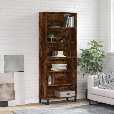 vidaXL Highboard Räuchereiche 69,5x32,5x180 cm Holzwerkstoff