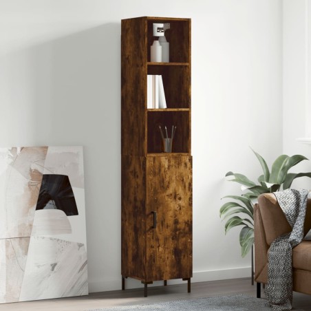 vidaXL Highboard Räuchereiche 34,5x34x180 cm Holzwerkstoff