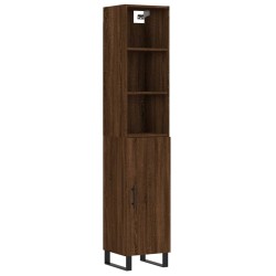 vidaXL Highboard Braun Eichen-Optik 34,5x34x180 cm Holzwerkstoff