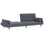 Schlafsofa mit Kissen Dunkelgrau Samt Schlafsofa mit Kissen Dunkelgrau Samt