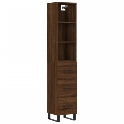 vidaXL Highboard Braun Eichen-Optik 34,5x34x180 cm Holzwerkstoff