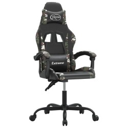 Gaming-Stuhl Drehbar Schwarz und Tarnfarben Kunstleder
