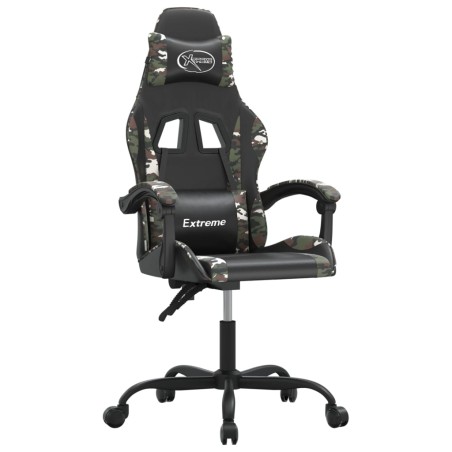 Gaming-Stuhl Drehbar Schwarz und Tarnfarben Kunstleder