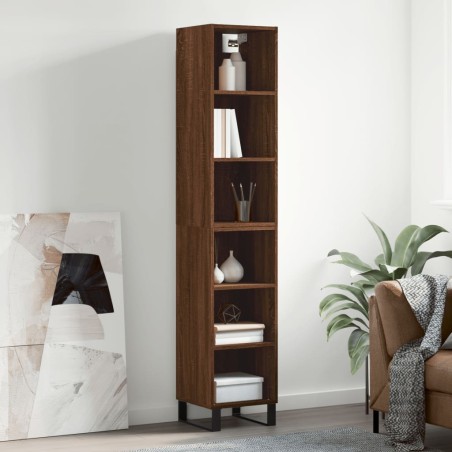 vidaXL Highboard Braun Eichen-Optik 34,5x32,5x180 cm Holzwerkstoff