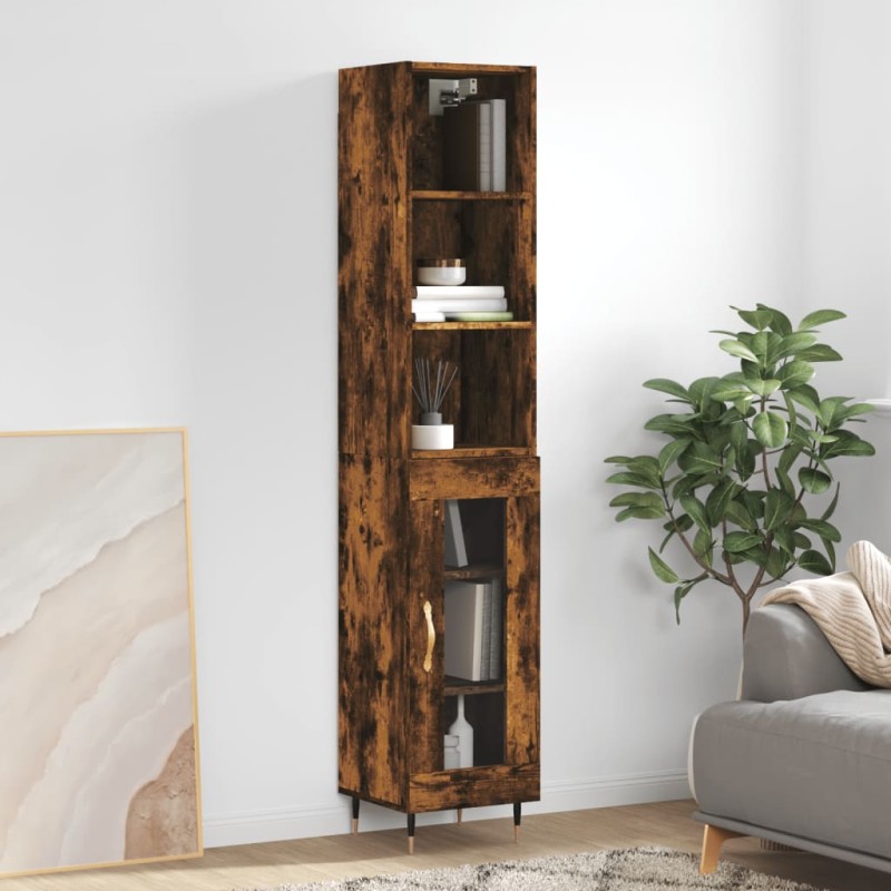 vidaXL Highboard Räuchereiche 34,5x34x180 cm Holzwerkstoff vidaXL Highboard Räuchereiche 34,5x34x180 cm Holzwerkstoff