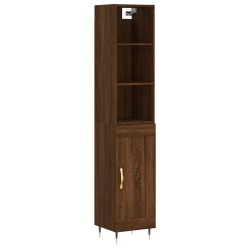 vidaXL Highboard Braun Eichen-Optik 34,5x34x180 cm Holzwerkstoff