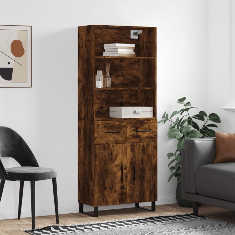 vidaXL Highboard Räuchereiche 69,5x34x180 cm Holzwerkstoff vidaXL Highboard Räuchereiche 69,5x34x180 cm Holzwerkstoff