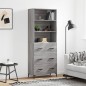 vidaXL Highboard Grau Sonoma 69,5x34x180 cm Holzwerkstoff vidaXL Highboard Grau Sonoma 69,5x34x180 cm Holzwerkstoff