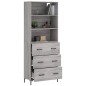 vidaXL Highboard Grau Sonoma 69,5x34x180 cm Holzwerkstoff vidaXL Highboard Grau Sonoma 69,5x34x180 cm Holzwerkstoff
