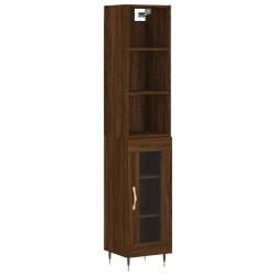 vidaXL Highboard Braun Eichen-Optik 34,5x34x180 cm Holzwerkstoff