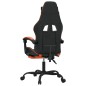 Gaming-Stuhl mit Fußstütze Drehbar Schwarz & Orange Kunstleder Gaming-Stuhl mit Fußstütze Drehbar Schwarz & Orange Kunstleder