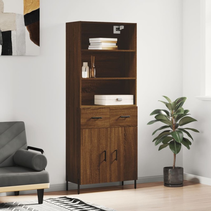 vidaXL Highboard Braun Eichen-Optik 69,5x34x180 cm Holzwerkstoff vidaXL Highboard Braun Eichen-Optik 69,5x34x180 cm Holzwerkstoff