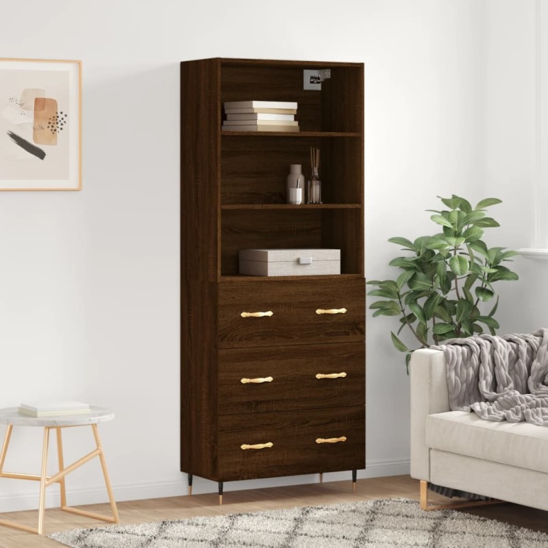 vidaXL Highboard Braun Eichen-Optik 69,5x34x180 cm Holzwerkstoff vidaXL Highboard Braun Eichen-Optik 69,5x34x180 cm Holzwerkstoff