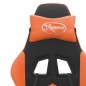 Gaming-Stuhl mit Fußstütze Drehbar Schwarz & Orange Kunstleder Gaming-Stuhl mit Fußstütze Drehbar Schwarz & Orange Kunstleder