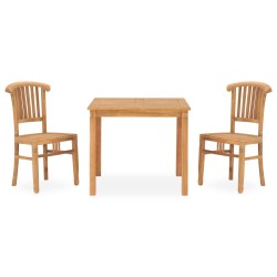 vidaXL 3-tlg. Garten-Essgruppe Massivholz Teak 