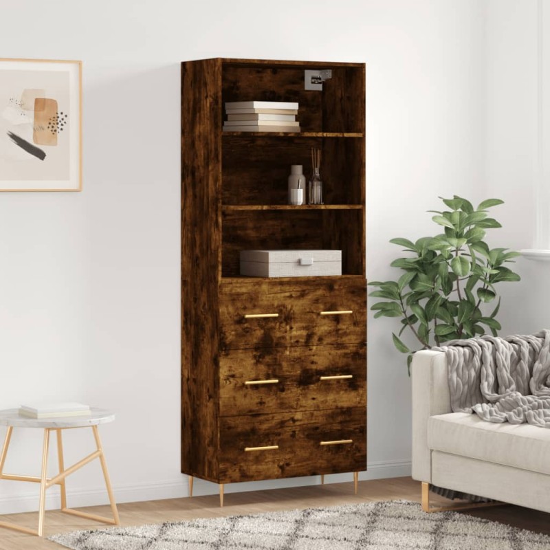vidaXL Highboard Räuchereiche 69,5x34x180 cm Holzwerkstoff vidaXL Highboard Räuchereiche 69,5x34x180 cm Holzwerkstoff
