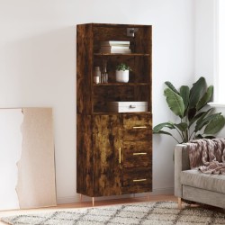 vidaXL Highboard Räuchereiche 69,5x34x180 cm Holzwerkstoff