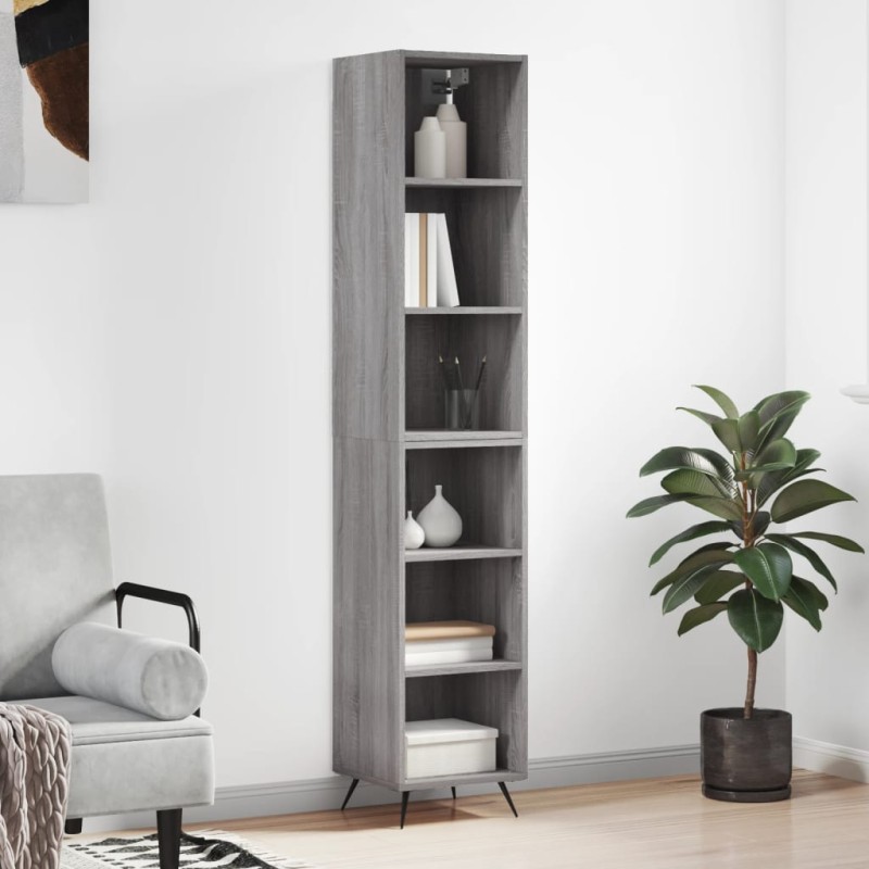 vidaXL Highboard Grau Sonoma 34,5x32,5x180 cm Holzwerkstoff vidaXL Highboard Grau Sonoma 34,5x32,5x180 cm Holzwerkstoff