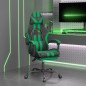 Gaming-Stuhl mit Fußstütze Drehbar Schwarz & Grün Kunstleder Gaming-Stuhl mit Fußstütze Drehbar Schwarz & Grün Kunstleder