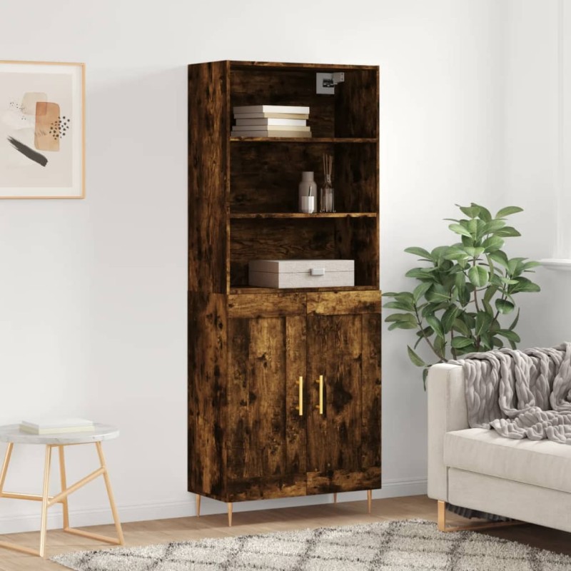 vidaXL Highboard Räuchereiche 69,5x34x180 cm Holzwerkstoff vidaXL Highboard Räuchereiche 69,5x34x180 cm Holzwerkstoff