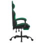 Gaming-Stuhl mit Fußstütze Drehbar Schwarz & Grün Kunstleder Gaming-Stuhl mit Fußstütze Drehbar Schwarz & Grün Kunstleder