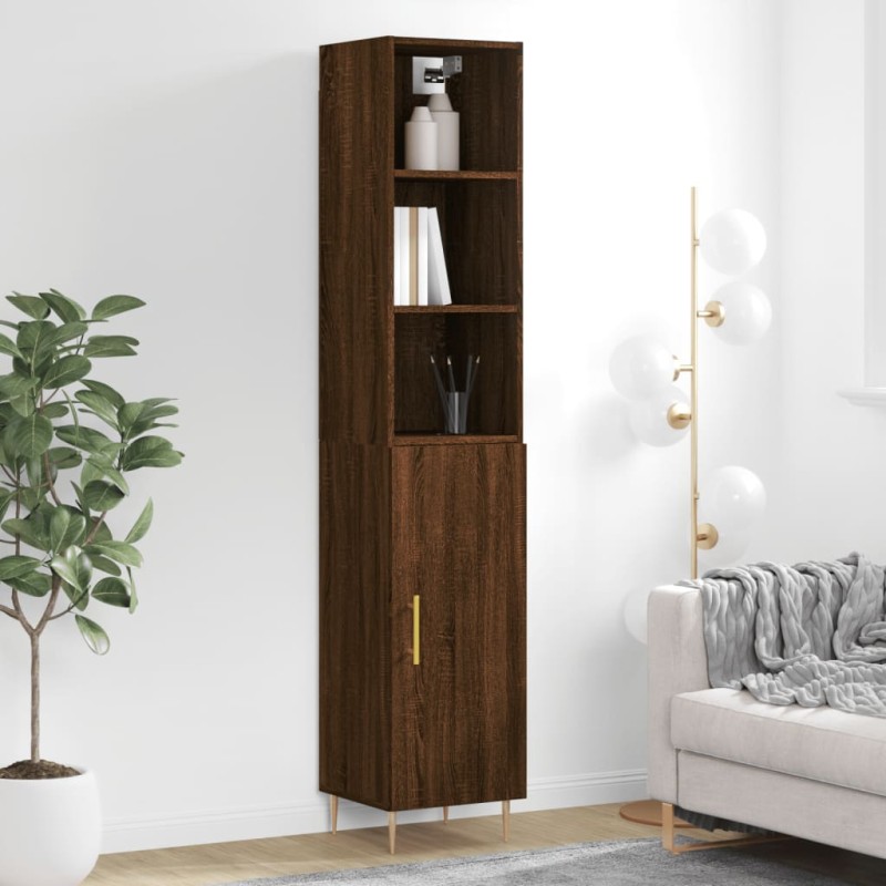 vidaXL Highboard Braun Eichen-Optik 34,5x34x180 cm Holzwerkstoff vidaXL Highboard Braun Eichen-Optik 34,5x34x180 cm Holzwerkstoff