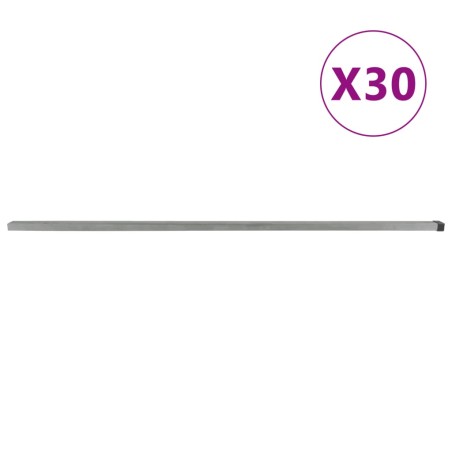vidaXL Zaunpfosten 30 Stk. Silbern 240 cm Stahl
