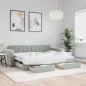 vidaXL Tagesbett Ausziehbar mit Schubladen Hellgrau 80x200 cm Samt vidaXL Tagesbett Ausziehbar mit Schubladen Hellgrau 80x200 cm Samt