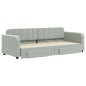 vidaXL Tagesbett Ausziehbar mit Schubladen Hellgrau 80x200 cm Samt vidaXL Tagesbett Ausziehbar mit Schubladen Hellgrau 80x200 cm Samt